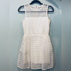 MAJE Elixir broderie anglaise organza mini dress- WHITE  SIZE 1.